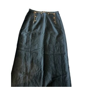 Johnny Was‎ Collection Vintage Skirt Gray Embroidery Medium Stitch Trim Button